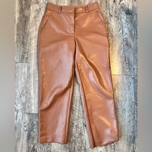 Aritzia Babaton Faux Vegan Leather command Cropped Pant size 6